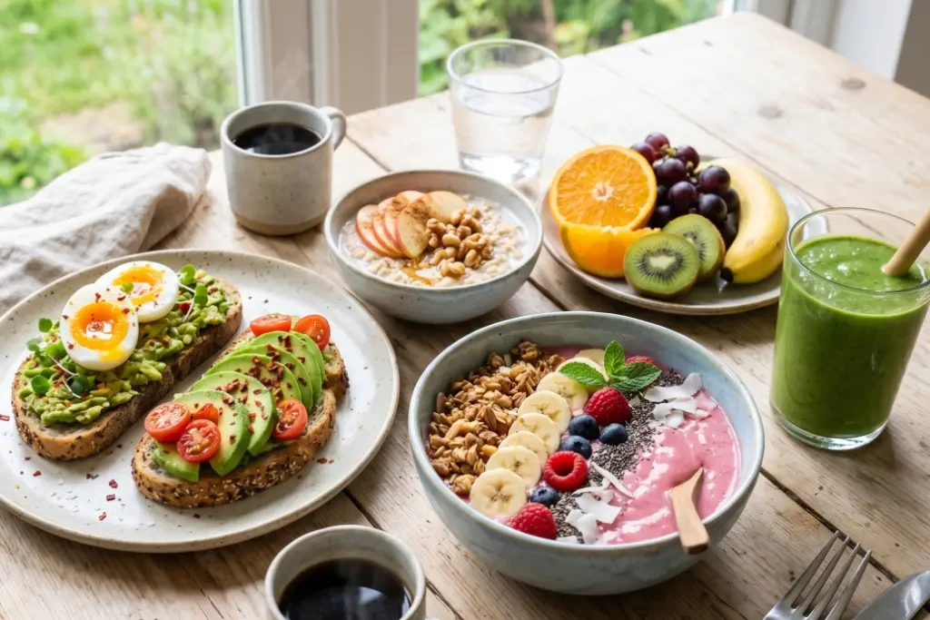 Health breakfast served on a table