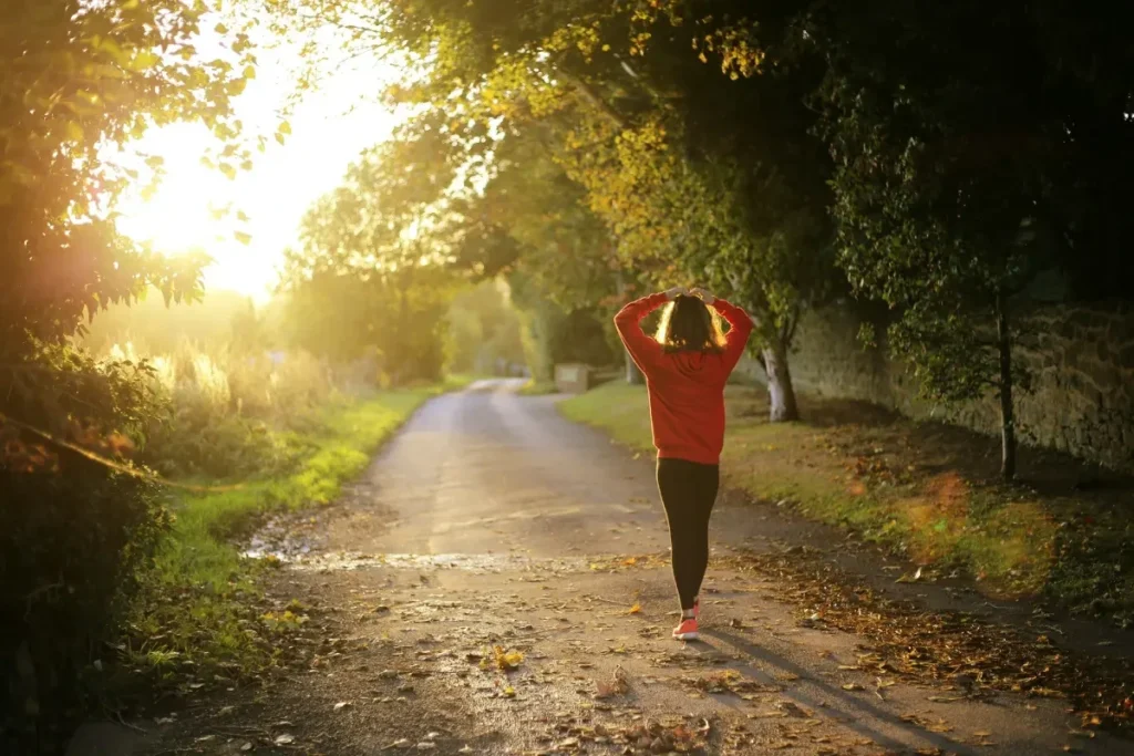 Reduce screen time by walking in nature.