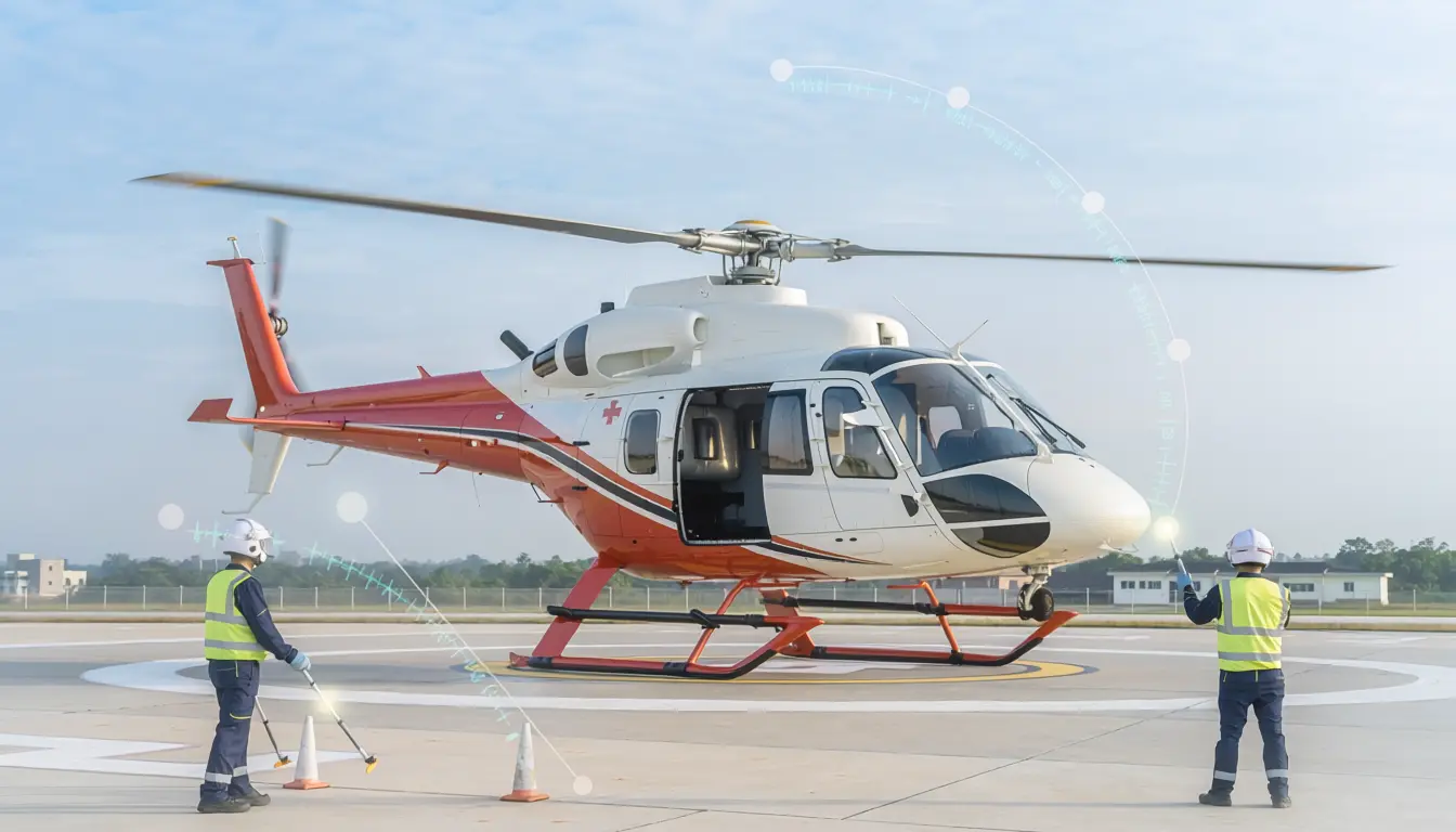 satellite landing procedure for helicopters